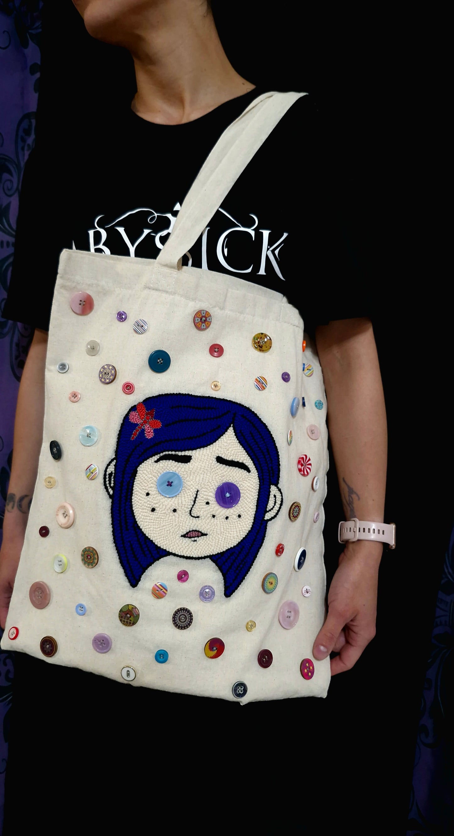 Handmade Coraline Tote Bag