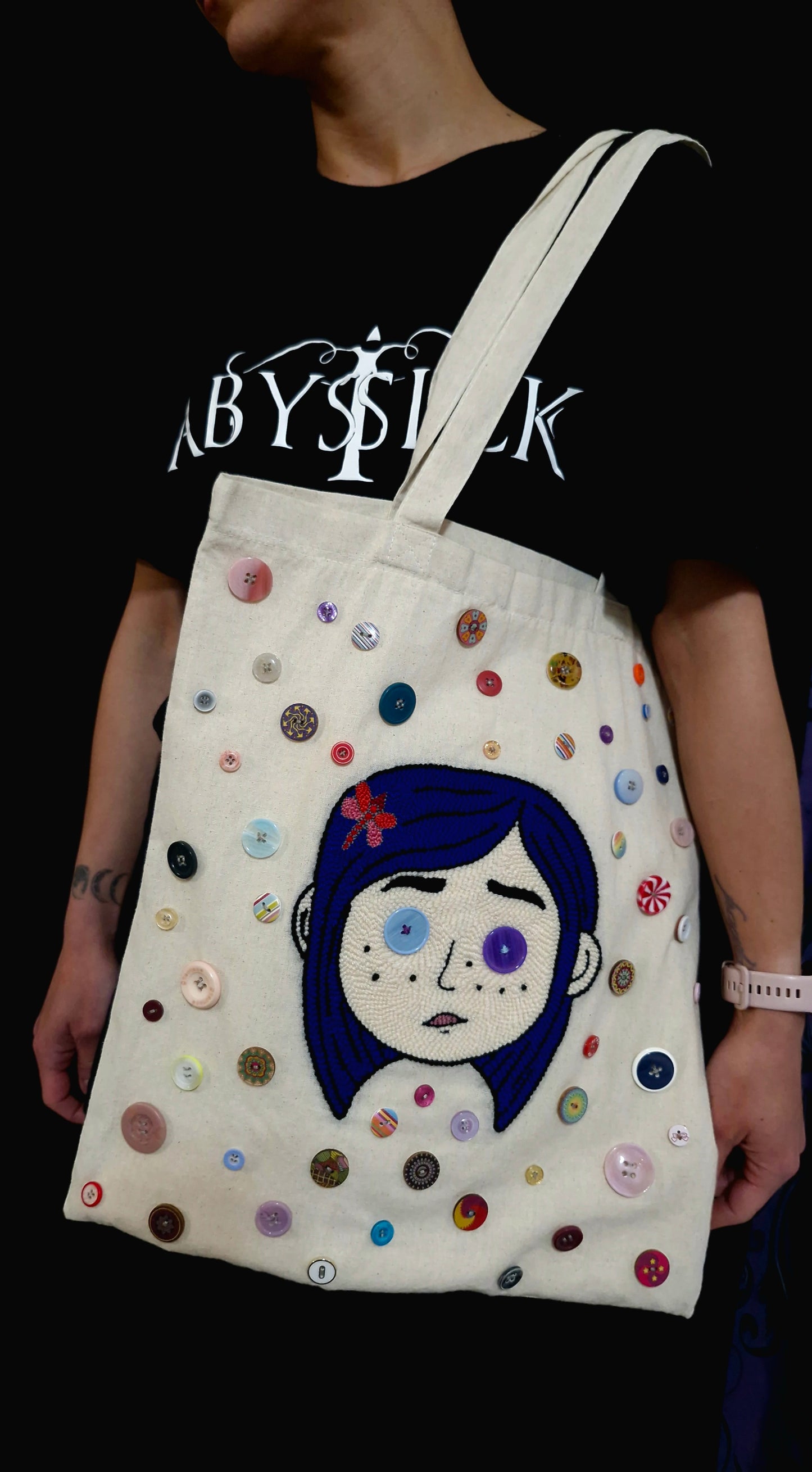 Handmade Coraline Tote Bag